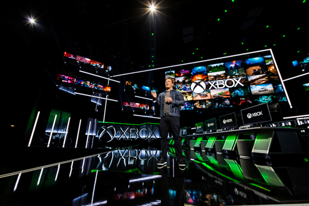 Phil Spencer, Microsoft Corpss Executive Vice President of Gaming, speaks at one of the companyu00e2u20acu2122s Xbox events in this undated photo released from Microsoft Corporation in Redmond, Washington, US March 14, 2019. u00e2u20acu201d Microsoft Corp handout pic via Reuters